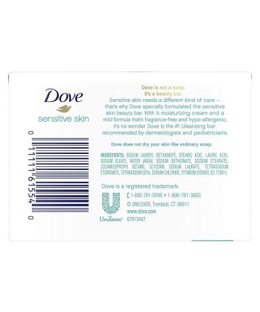 Dove Sensitive Skin Beauty Bar Soap - Fragrance Free, 4 x 3.75 oz Bars - Buy Online on GoSupps.com