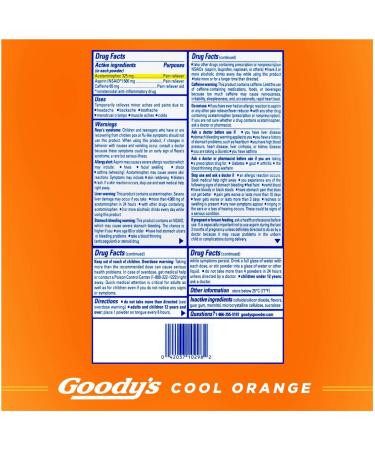 Goody's Extra Strength Headache Powders Cool Orange 24 ea - Pack of 6 - 144 Count - Buy Online on GoSupps.com
