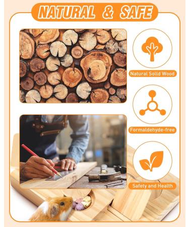 OVERTANG 6-in-1 Wooden Interactive Foraging Toy for Small Animals - Ideal for Hamsters, Guinea Pigs, Rabbits, Chinchillas, Rats, and Gerbils - Buy Online on GoSupps.com