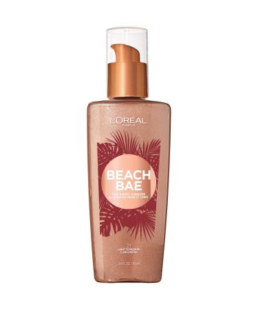 L'Oreal Paris Makeup Summer Belle Makeup, Beach Bae Face & Body Liquid Luminizer, Light to Medium, 3.9 fl. oz.