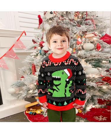 OFIMAN Family Matching Dinosaur Christmas Jumper for Kids and Adults | Ugly Xmas Outfit | Knit Pullover | Size 8-9 Years - Buy Online on GoSupps.com