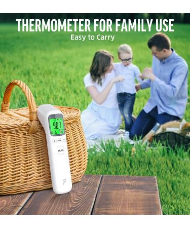 Digital No-Touch Forehead Thermometer for Adults and Kids - Fever Alert, Object Mode, 32 Memory Recall - Instant Accurate Reading - White - Buy Online on GoSupps.com