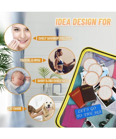 Veemos Reusable Cotton Pads - 14 Double-Sided Makeup Remover Pads with Washable Bag & Storage Box | Eco-Friendly Bamboo Cotton (Beige) - Buy Online on GoSupps.com