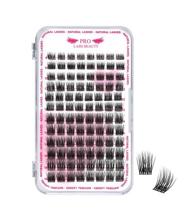 PRO Lash Clusters 96 Pcs Individual Lashes Natural Look Cluster Lashes DIY Lash Extension 8-16mm Eyelash Clusters Wispy Natural Lashes Super Thin Band Reusable(Timeless C-8-16mix) 8-16 mix-C Curl Timeless