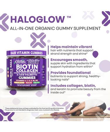 Clean Nutra Biotin Gummies | Collagen Hyaluronic Acid Keratin Hair Vitamins Supplement - Hair Growth Support Skin & Nails - Vitamins C D E B6 & B12 - US Made for Women & Men | 60 Gummy Count - Buy Online on GoSupps.com