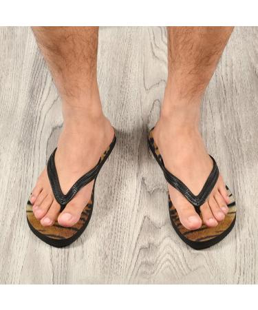 Mnsruu Tiger Print Flip Flops | Stylish & Comfortable Home Hotel Spa and Travel Footwear for Men & Women - Buy Online on GoSupps.com