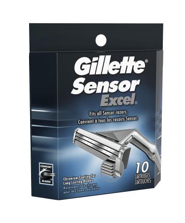 Gillette Sensor Excel Men's Razor Blade Refills - 10 Count Pack (Pack of 1) - Buy Online on GoSupps.com