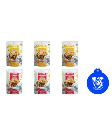 Applaws Taste Toppers Wet Dog Food with Broth in 2 Flavors: (3) Beef w/ Green Beans, Sweet Potato, Red Pepper & (3) Chicken Breast w/ Broccoli, Apple, Quinoa (6 Pouches Total, 3 Oz Ea) + Silicone Lid