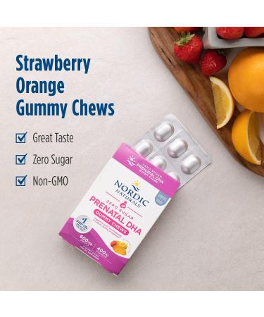 Nordic Naturals Zero Sugar DHA Prenatal Vitamin Gummies - 27 ct - Pregnancy Supplements with Omega-3 Fish Oil & Vitamin D3 - Buy Online on GoSupps.com