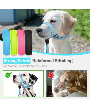 Weesiber Soft Dog Collar - Adjustable Padded Halter with Reflective Safety Strips for Small Dogs | No Pulling Perfect for Training & Walking (Blue) - Buy Online on GoSupps.com