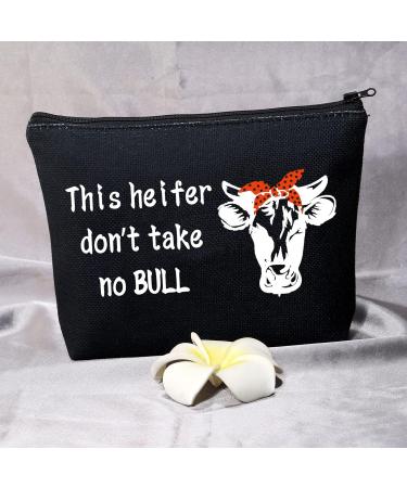 BDPWSS Cow Lover Cosmetic Bag Cow Makeup Bag For Women Girls Cow Lover Gift Cow Mom Gift This Heifer Don't Take No Bull Gift For Cow Owner Cowgirl Heifer no bull BL - Buy Online on GoSupps.com