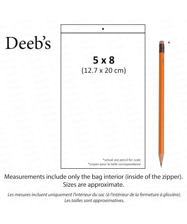 Deeb's 100 Count 5x8 inches Clear Zipper Lock Baggies Craft Resealable Plastic Baggy 2 Mil Zipper Poly Bags 5" x 8" - Buy Online on GoSupps.com