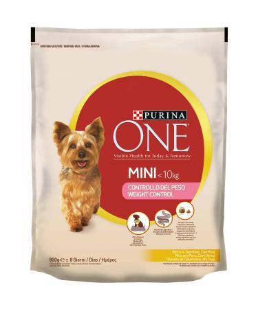 Purina One Mini 10 kg Weight Control Dry Food for Small Dogs Rich in Turkey with Rice 800 g
