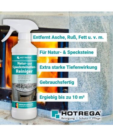 HOTREGA Natural & Soapstone Stove Cleaner 500 ml SET + Microfibre Cloth - International Shipping Available - Buy Online on GoSupps.com