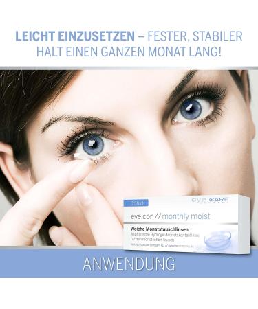 Eye.con Monthly Moist Soft Contact Lenses - UV Protection Hydrogel -3.75 Strength for Sensitive Eyes 57% Water Content - Buy Online on GoSupps.com