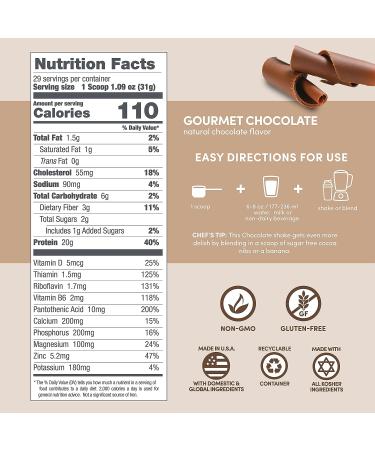 Designer Wellness Designer Whey Natural Protein Powder with Probiotics, Fiber, and B-Vitamins - Gluten-Free Gourmet Chocolate 2 lb - Buy Online on GoSupps.com