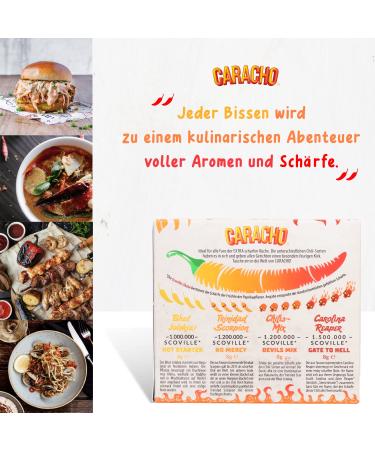 Caracho Chili M hlen Set Superhot Vol. 2 - Extreme 1-1.5 Million Scoville Heat 4 Mini Mills Premium Chili Spice Gift Set - Buy Online on GoSupps.com