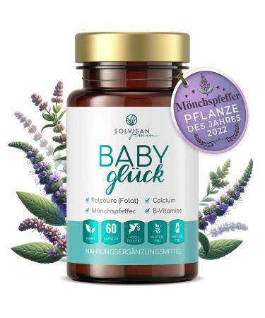 Solvisan Baby Gl ck - Your Support for Desire to have children* with folic acid - supplemented by monk pepper - high -dose complex for 1 month