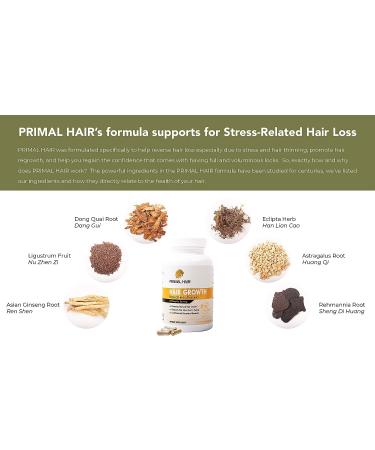 PRIMAL HAIR Growth Supplement | Clinically Proven Hair Loss Treatment | Supports Natural Growth & Reduces Hair Thinning | 30-Day Supply 120 Count - Buy Online on GoSupps.com