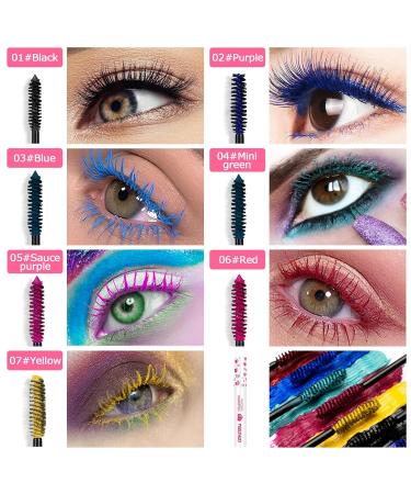 Colored Mascara Set - Waterproof, Long Lasting Volume and Length Fiber Mascara 0.98 Ounce (Pack of 7) - Buy Online on GoSupps.com