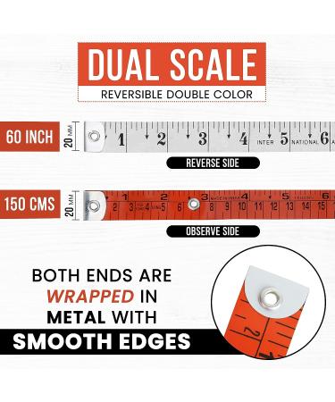 Raajsee Fabric Tape Measure Body Measuring Tape  Soft Fabric Measuring Tape for Sewing Cloth & Weight Loss Medical Body Measurement Nursing Craft 60 inch/150 cm Red - Buy Online on GoSupps.com