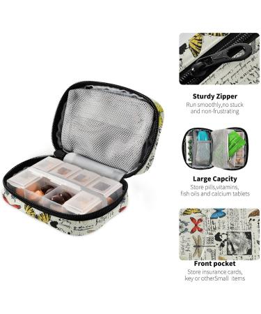 Buy Pfrewn 7-Day Colorful Butterflies Pill Organizer Case | Portable Travel Pill Box for Vitamins & Supplements - International Shipping Available - Buy Online on GoSupps.com