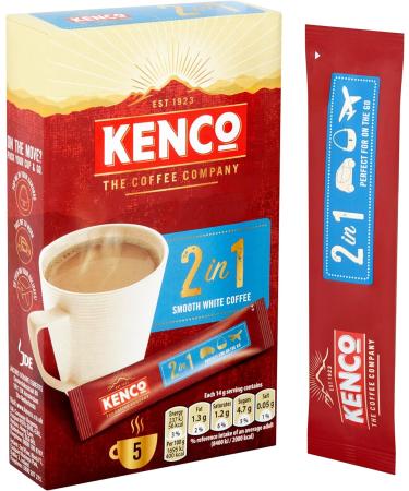 Kenco 2 in 1 Smooth White Instant Coffee Sachets 5x14g (Pack of 14 Total 35 Sachets 490g) - Buy Online on GoSupps.com