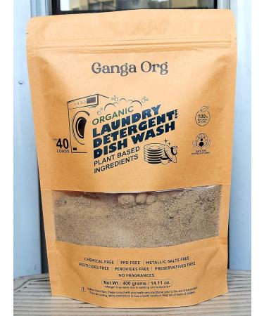 Ganga Org Organic Laundry Detergent Powder | Zero Chemicals & Natural Ingredients | Stain Fighting Power for Eco-Friendly Cleaning - Buy Online on GoSupps.com