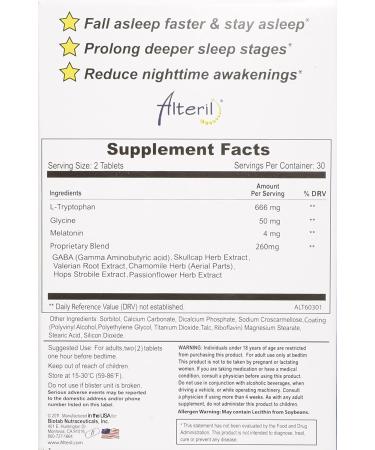 Alteril Sleep Aid 60-Count Box - Natural Sleep Supplement for Better Rest - Buy Online on GoSupps.com