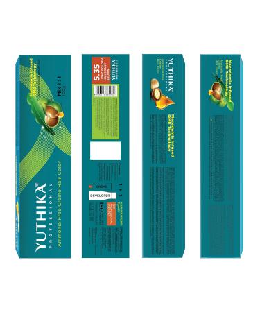 Yutika Professional Creme Hair Color 5.35 - Light Golden Mahogany Brown Hair Dye 3.53 oz - International Shipping Available - Buy Online on GoSupps.com