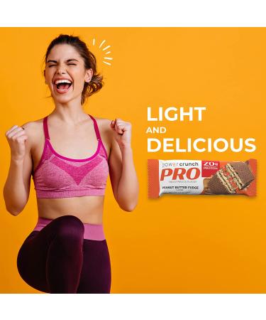 BNRG Power Crunch Protein Bar - Peanut Butter Fudge (12 Bars, 2 oz each) - High Protein Energy Snack - Buy Online on GoSupps.com