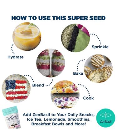 Organic Zen Basil Seeds - Non-GMO  Gluten-Free & Vegan - 14oz | Keto & Paleo Friendly - Buy Online on GoSupps.com