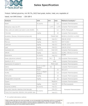 10 kg Vegetable Glycerin (Glycerol) EP GRADE 99.5% Food Cosmetic Glycerol 100% Natural - Buy Online on GoSupps.com