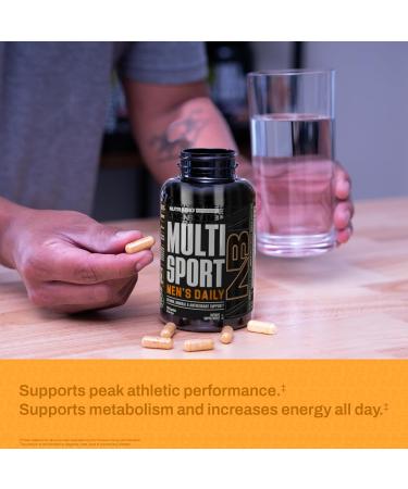 NutraBio Multisport for Men - Mens MultiVitamin - 33 Vitamins Minerals Micronutrients - Rich in Antioxidants - Supports Peak Athletic Performance Energy Metabolism (120 Vegetable Capsules) - Buy Online on GoSupps.com