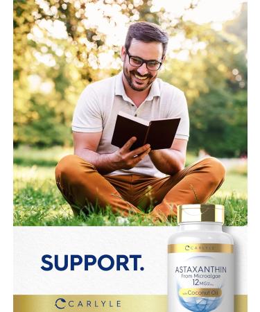 Buy Carlyle Astaxanthin 12mg Softgels - 120 Count | Non-GMO Gluten Free Microalgae Supplement with Coconut Oil | International Shipping Available - Buy Online on GoSupps.com