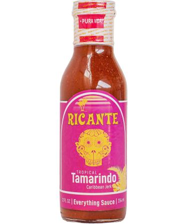 Ricante Tropical Tamarindo Caribbean Jerk Everything Sauce, Keto and Gluten Friendly, Whole 30 Approved, 12-Ounce Bottle 12 Fl Oz (Pack of 1)