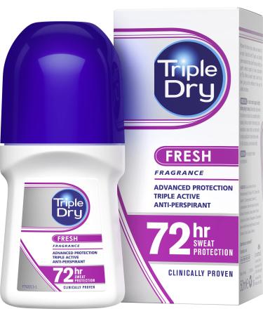 Triple Dry Women | Fresh Fragrance Anti-Perspirant Roll On 50ml | 72-Hour Protection Against Excessive Sweating | Fights Odour | Triple Active Formula | Clinically Proven | Female one size Womens Fresh Fragrance Roll On 50ml