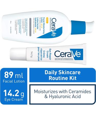 CeraVe Daily Face Lotion and Eye Cream Bundle Face Moisturizer Lotion AM SPF 30 Fragrance Free and Eye Repair Cream with Hyaluronic Acid - Buy Online on GoSupps.com