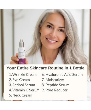 LeVaye Strateva RX Advanced Anti-Aging Serum Vitamin C Niacinamide Natural Retinol Hyaluronic Acid & Peptides Targets Wrinkles Fine Lines Dark Spots Dark Circles & Enlarged Pores - Buy Online on GoSupps.com