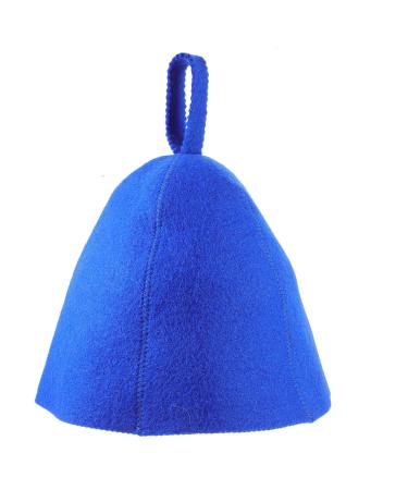 Yardwe Sauna Hat Wool Felt Hats Russian Banya Hat Bathhouse Shower Cap For Women And Men Sauna Accessories Blue
