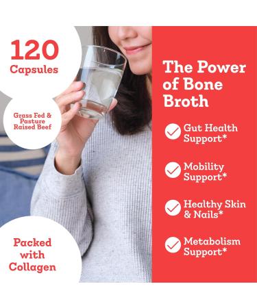 Dr. Kellyann Bone Broth Capsules | 500mg Collagen Per Serving | Supports Gut Health | Joint & Cartilage Repair | Skin Hair Nails | Fasting Support | Grass-Fed Beef | Digestive Wellness | 40 Servings - Buy Online on GoSupps.com