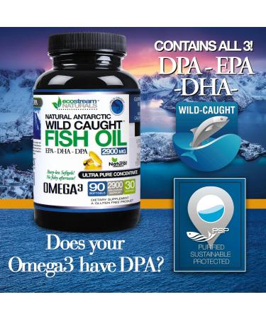 ecostream Naturals (Pack of 3 Wild Caught Omega 3 2 900 Milligrams. Now with Even More DPA-EPA-DHA - Buy Online on GoSupps.com