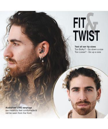 AudioFeel Live Silver Glow Earplugs - High Fidelity Noise Cancelling for Concerts Festivals & Parties - 16dB Reduction - 8 Ear Tips (XS S M L) - International Shipping Available - Buy Online on GoSupps.com
