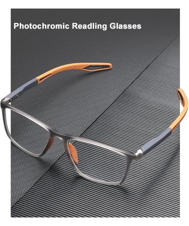 Stylish Photochromic Reading Glasses | Ultra-Light TR Sunglasses for Men & Women | UV Protection in Black & Red (+1.5) - Buy Online on GoSupps.com