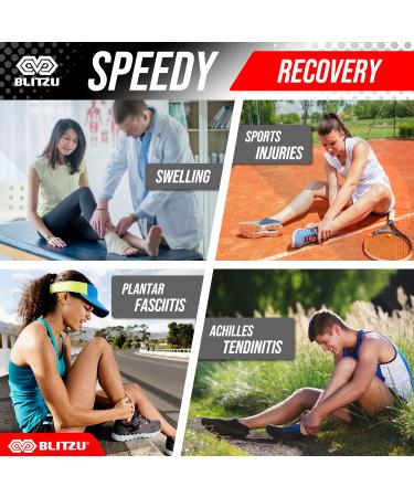 BLITZU Lace Up Ankle Brace for Sprained Ankles - Stabilizer Support Sleeve for Men & Women | Ideal for Volleyball Basketball & Injury Recovery - Size S - Buy Online on GoSupps.com
