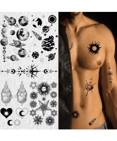 Cerlaza Temporary Tattoos 30 Sheets | Space Moon Design | Waterproof Body Art Stickers for Men & Women - Buy Online on GoSupps.com