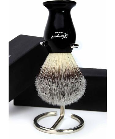 Premium Synthetic Hair Razor Brush with Black Handpiece & Stand - Perfect Gift for Brothers! - Buy Online on GoSupps.com