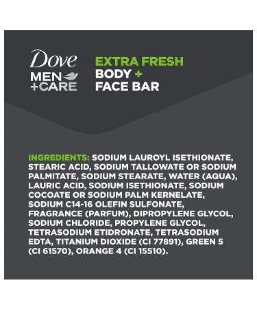 Dove Men+Care Extra Fresh Body and Face Bar Soap | Hydrating Facial Cleanser 3.75 oz (4 Bars) - Buy Online on GoSupps.com