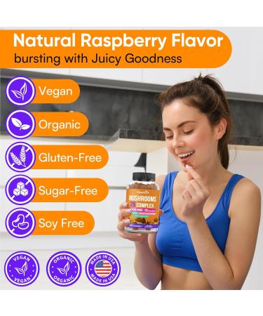 Mushroom Gummies for Adults 4000mg Brain Supplements for Memory and Focus 26 in 1 Mushroom Supplement Complex with Ashwagandha & Lion's Mane Turkey Tail Reishi Cordyceps Organic 120 Count - Buy Online on GoSupps.com