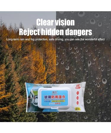 Auto Cleaning Wipes Glass Cleaner Wipes - Portable Glass and Window Cleaner Wipes for Shop Home Mirrors Eyeglass Lenses Kagrote Rainproof Wipes 80 Pieces - Buy Online on GoSupps.com
